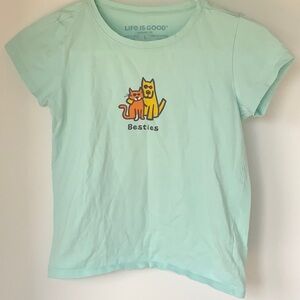 Life is Good Besties dog and cat shirt